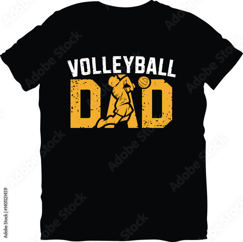 Volleyball Dad t shirt design, Father's Day t-shirt design, vector illustration, Father's Day design, silhouette style