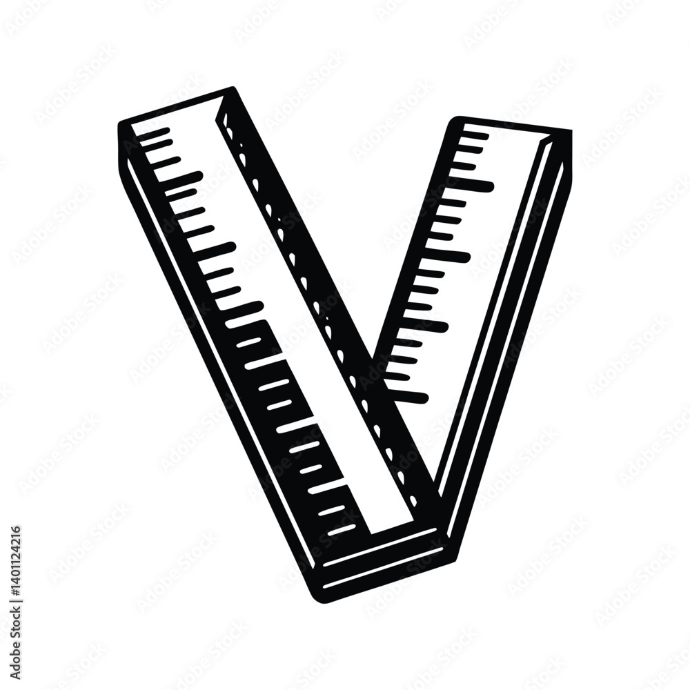 Ruler icon silhouette vector with white background Ruler icon silhouette vector with white background