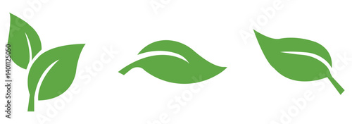 Green leaf icons set. Leaves icon on isolated background. Collection green leaf. Elements design for natural, eco, vegan, bio labels.