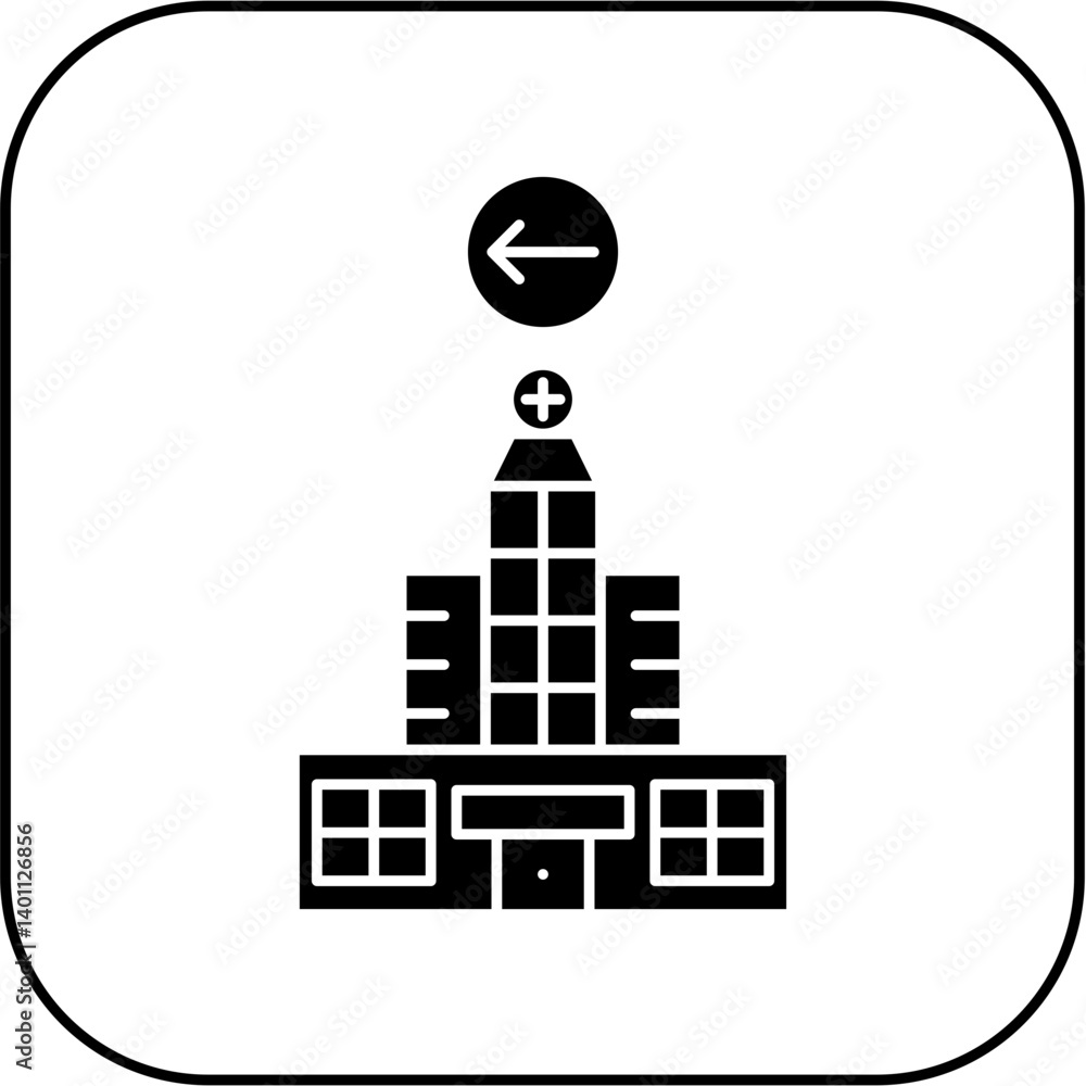 Naklejka premium hospital icon design arrow left
