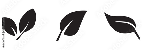 leaf icon set  green. background white . eps 10 