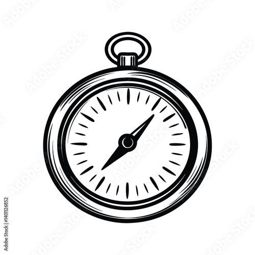 Stopwatch icon silhouette vector with white background