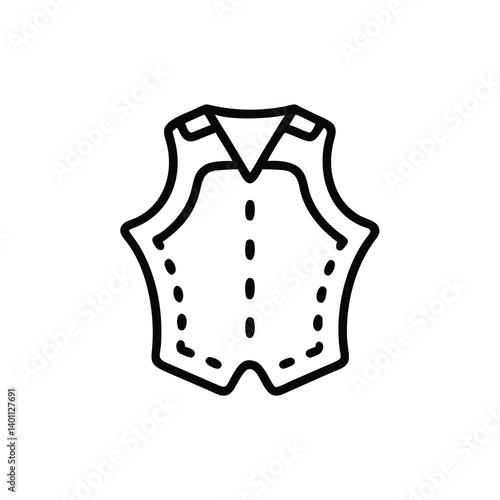 Isolated Stylish Vest Icon For Fashion And Clothing Design Projects Minimalist Outline Style