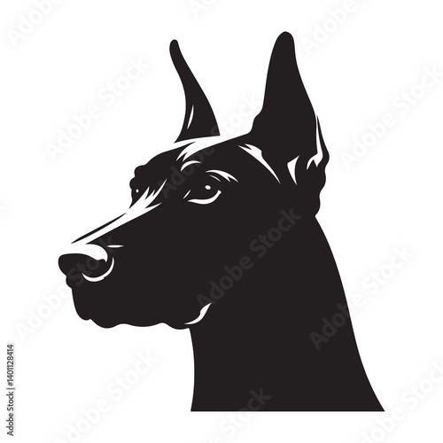 Wallpaper Mural Vector silhouette of a Doberman , Dog illustration, Dog art, Dog drawing, Pet Animal Silhouette.	 Torontodigital.ca