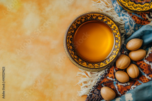 Rustic Orange Dish with Savory Food