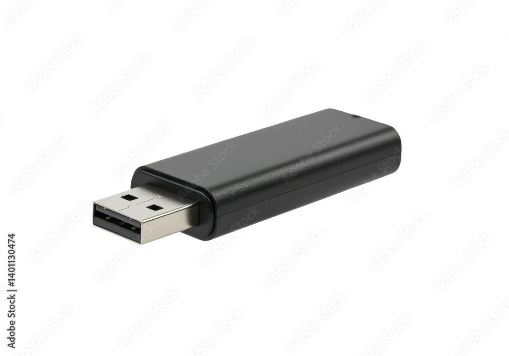 horizontally floating USB thumb drive on solid white background horizontally floating USB thumb drive on solid white background