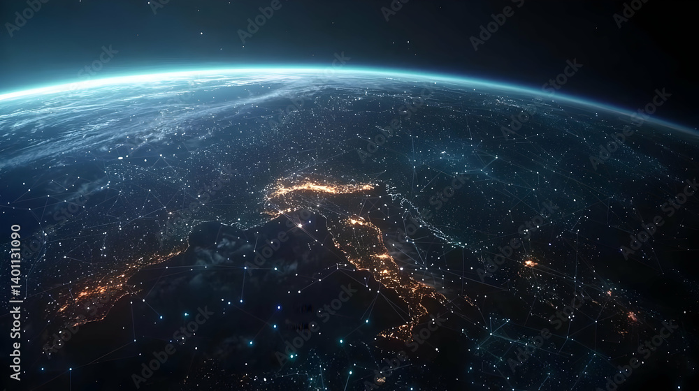 Fototapeta premium Earth At Night From Space