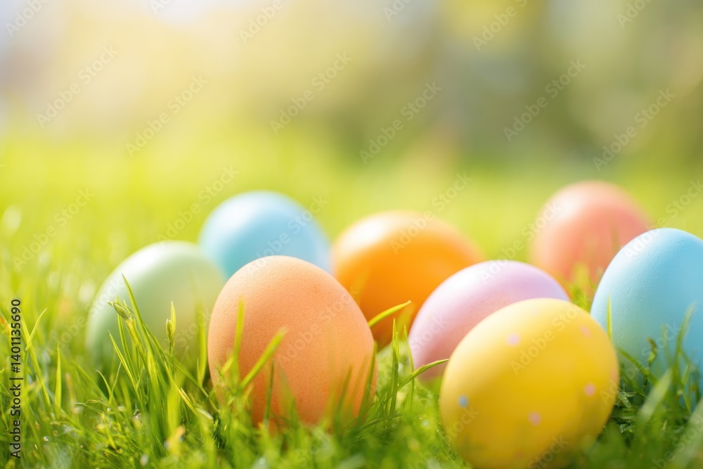 capture vibrant easter scene with colorful hand-painted eggs nestled in fresh spring grass providing generous copy capture vibrant easter scene with colorful hand-painted eggs nestled in fresh spring grass providing generous copy