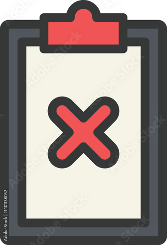 Reject Document Filled Line Icon