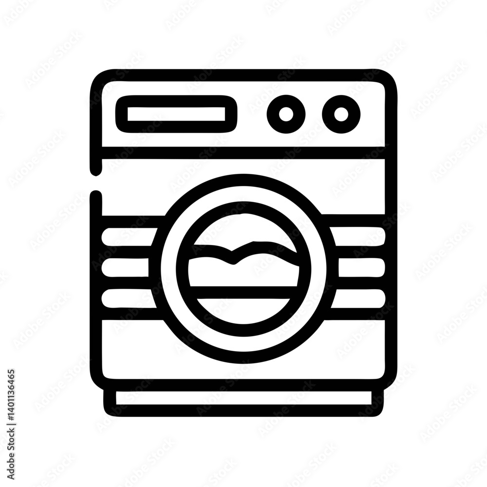 Laundry Machine with Folded Clothes Icon Design Laundry Machine with Folded Clothes Icon Design