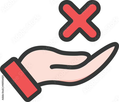 Reject Hand Filled Line Icon