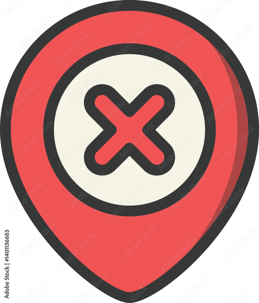 Obraz premium Wrong Location Filled Line Icon