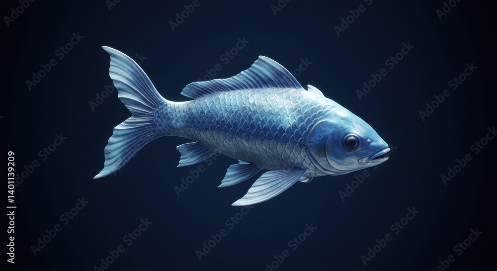 Fototapeta premium 3D Render of a Fish Swimming with Intricate Details