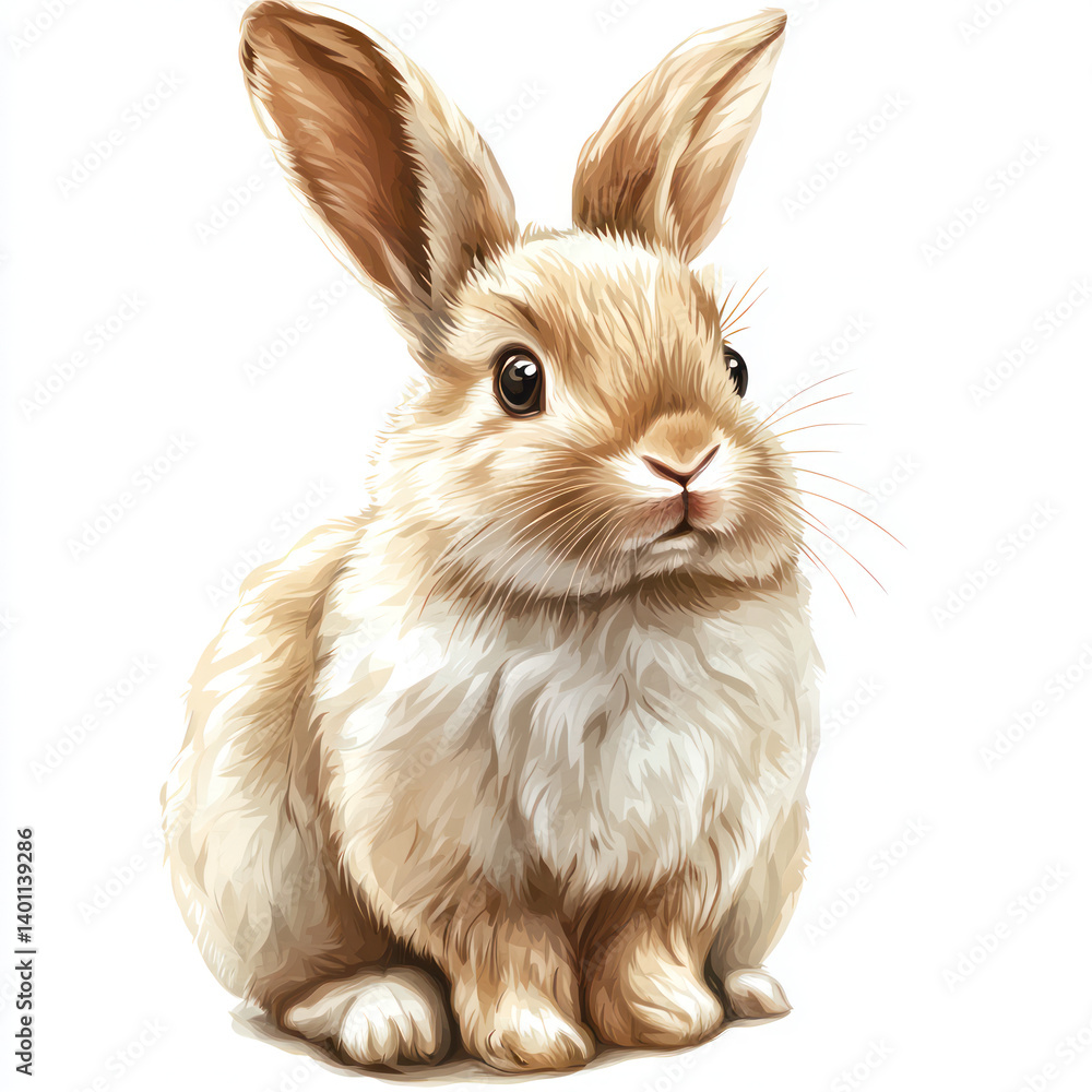 Fototapeta premium rabbit on white background