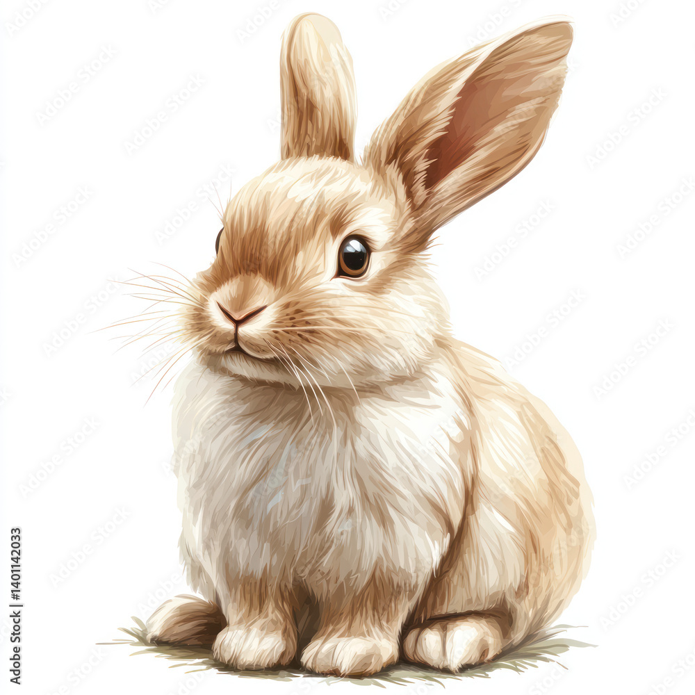 Fototapeta premium white rabbit on white background