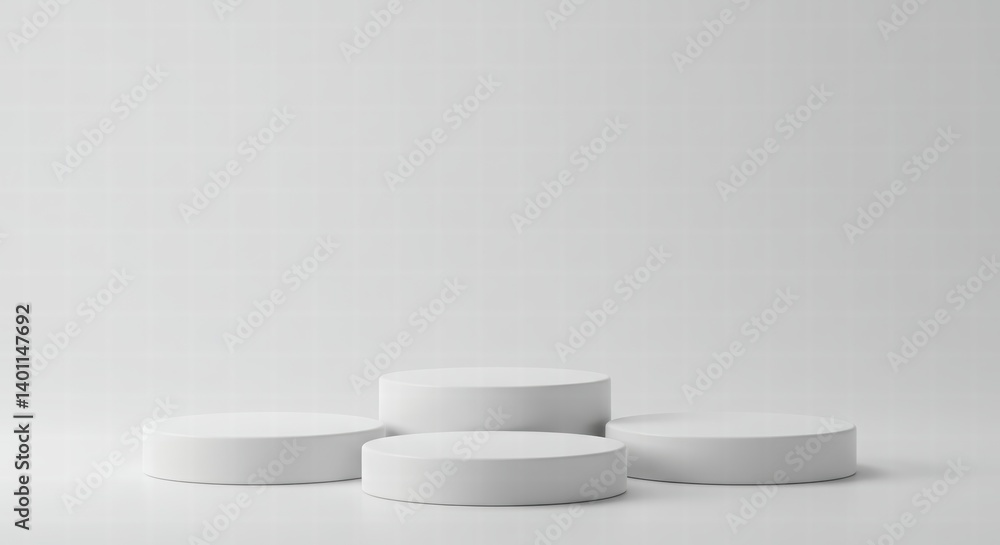 Minimalist White Product Display Platform Mockup Scene Minimalist White Product Display Platform Mockup Scene