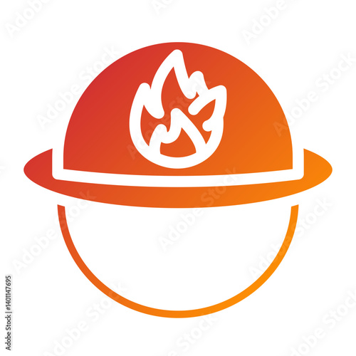 Firefighter Helmet Icon Style