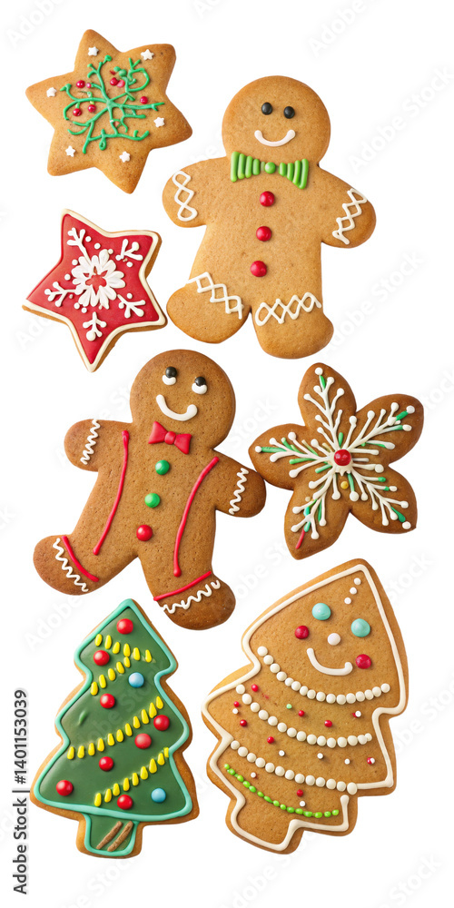 Christmas Gingerbread Cookies Collection Festive Shapes, Isolated on Transparent Background, Gingerbread Man, Holiday Treats, Christmas cookies, gingerbread man, holiday baking Christmas Gingerbread Cookies Collection Festive Shapes, Isolated on Transparent Background, Gingerbread Man, Holiday Treats, Christmas cookies, gingerbread man, holiday baking