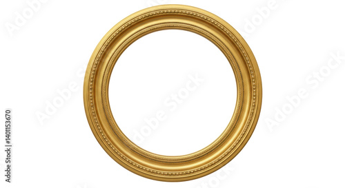 Isolated Golden Round Frame