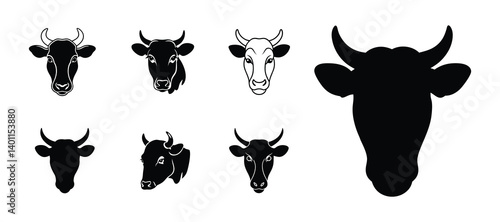 cow head silhouettes.