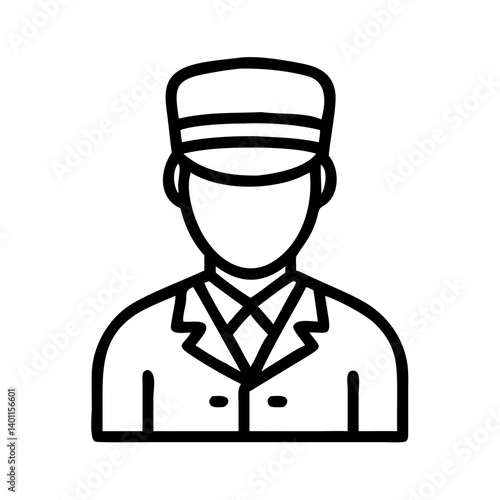 Hotel Concierge with Uniform Hat Icon Design