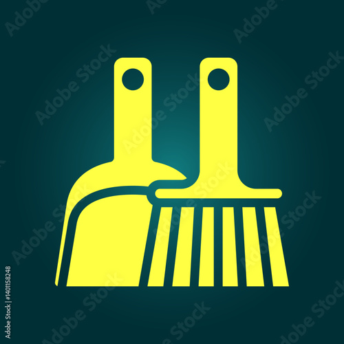 Dustpan trendy icon stylish abstract vector illustration colorful artwork lovely design