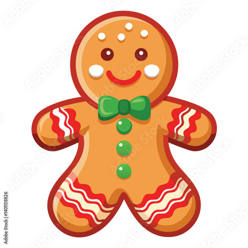 Christmas gingerbread cookies isolated on white background