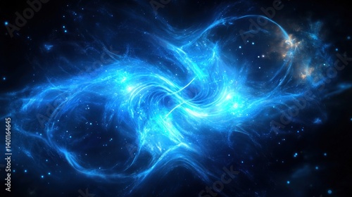 A beautiful digital network of abstract wave technology, glowing with blue light, symbolizing the future of innovation.