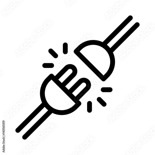 disconnected plug line icon