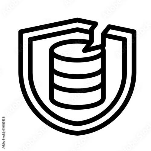 data breach line icon