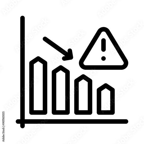 falling graph line icon
