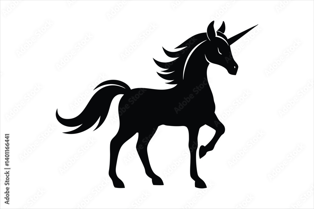 Obraz premium unicorn silhouette vector