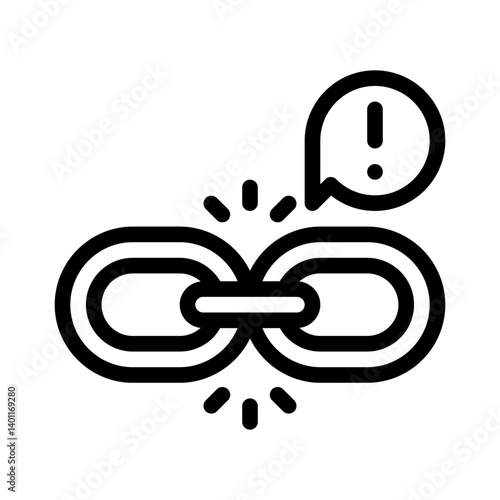 broken chain line icon