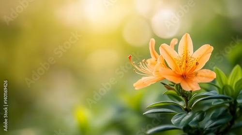 Orange Azalea Blossom in Sunlight