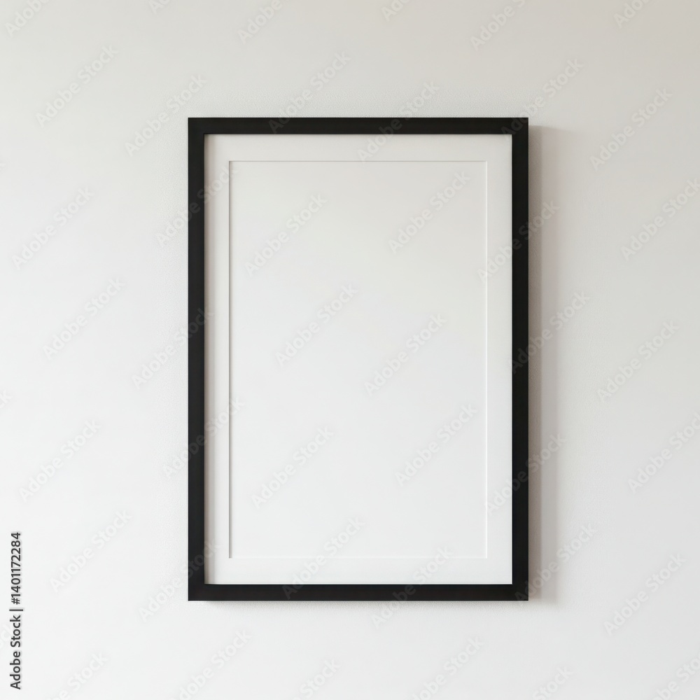 Simple rectangular frame hanging against isolated on white background Simple rectangular frame hanging against isolated on white background