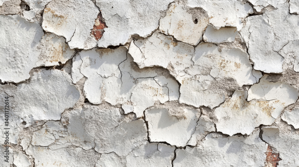 Obraz premium Old wall with peeling paint texture – aged surface with flaking layers for vintage and grunge design