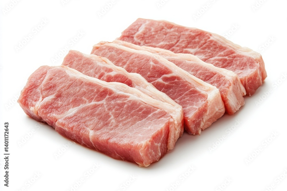 Roast pork loin slices close up highlighting the tender and juicy texture, perfect for culinary and food content Roast pork loin slices close up highlighting the tender and juicy texture, perfect for culinary and food content