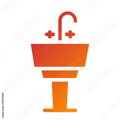 Hair Wash Sink Icon Style
