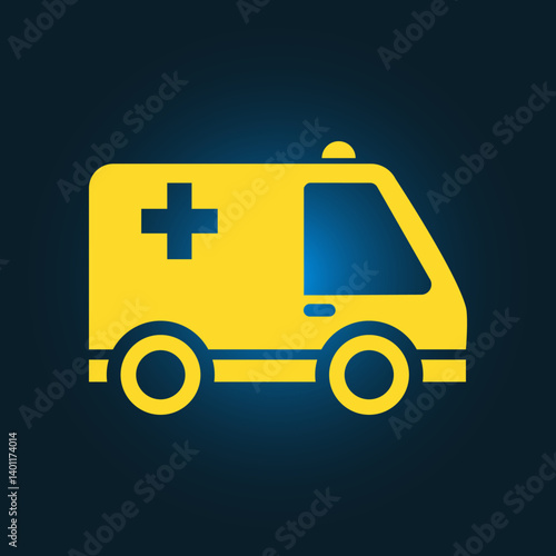 Ambulance trendy icon proud abstract vector illustration colorful artwork lovely design