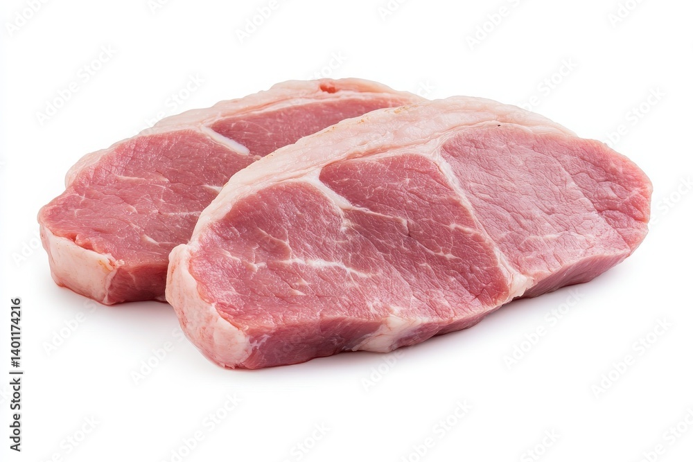 Roast pork loin slices close up highlighting the tender and juicy texture, perfect for culinary and food content Roast pork loin slices close up highlighting the tender and juicy texture, perfect for culinary and food content