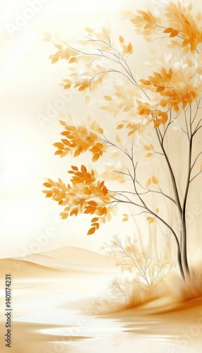 Autumnal landscape painting