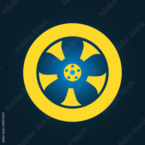 Tyre trendy icon proud abstract vector illustration colorful artwork lovely design