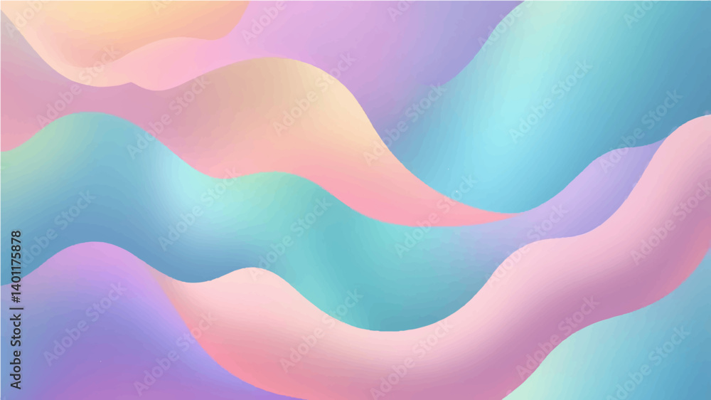 Fototapeta premium horizontal abstract pastel holographic texture design for pattern and background