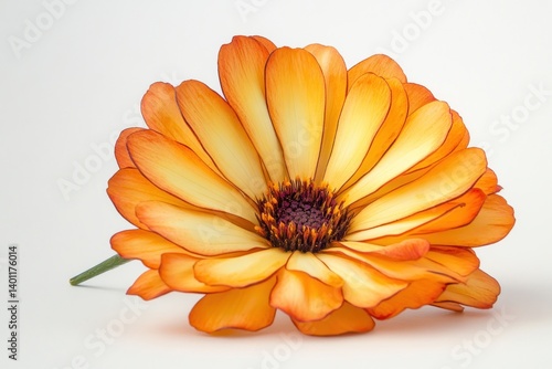 Obraz na płótnie A beautiful marigold flower, vibrant in color, isolated on a white background. w salonie