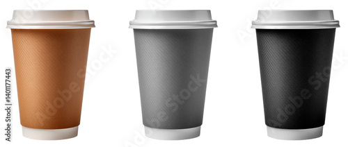 Wallpaper Mural brown, gray, black carton cup colors isolated on white background Torontodigital.ca