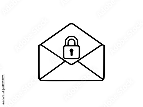 A white envelope sealed with a lock icon