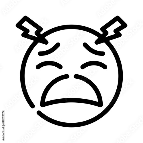 weary emoji line icon