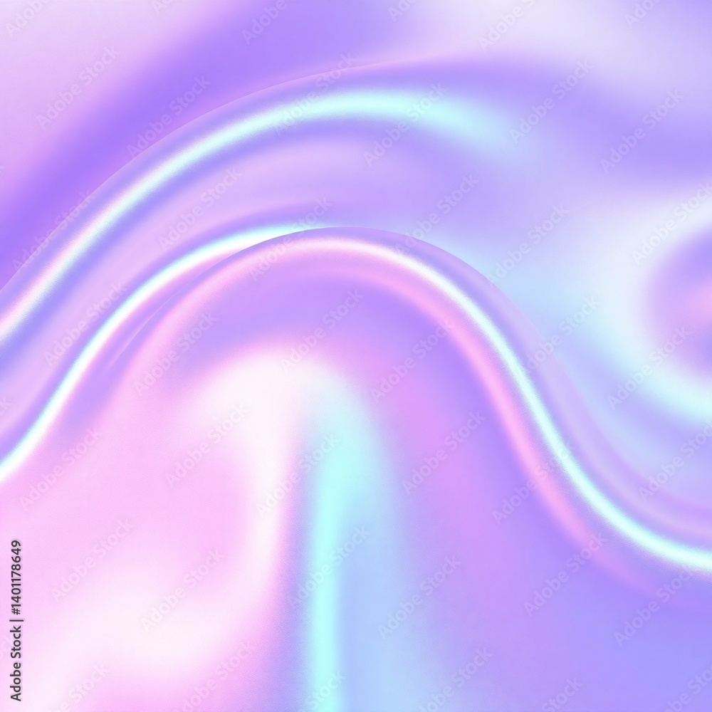 A flowing and smooth abstract texture with a pastel holographic gradient and iridescent liquid-like waves. A flowing and smooth abstract texture with a pastel holographic gradient and iridescent liquid-like waves.