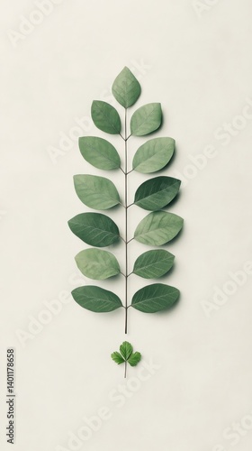 Minimalist arrangement of leaves