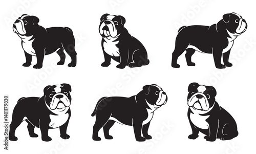 Bulldog silhouette vector